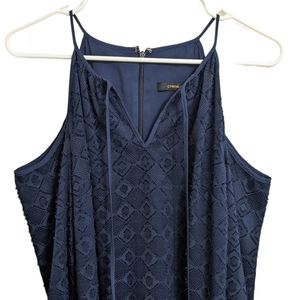 Cynthia Steffe Blue Textured Cold Shoulder Long Sleeve Short Dress 2